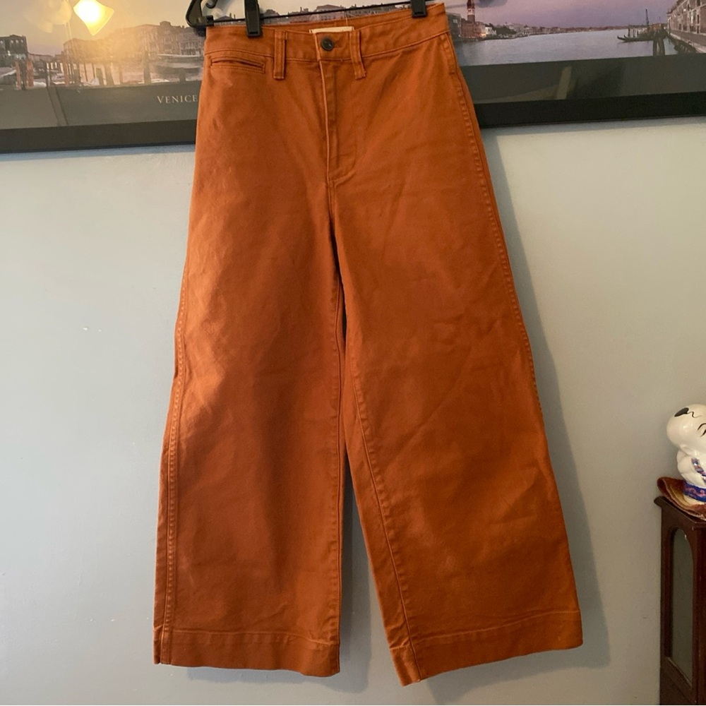 Madewell rust brown color Terracotta Wide-Leg Pants